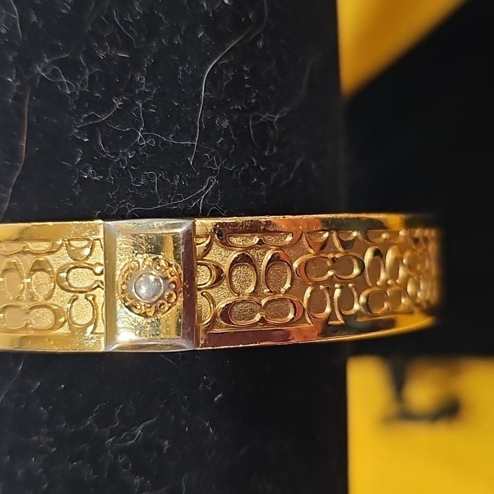 COACH Bangle Bracelet, GOLD TONE, Signature C Embossed - Picture 5 of 16